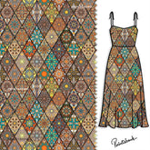 Abstract Floral Geometrical Pattern For Designer Dresses